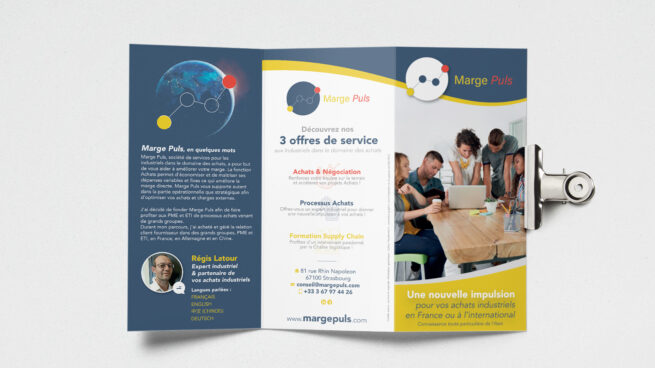 Recto du dépliant Marge Puls